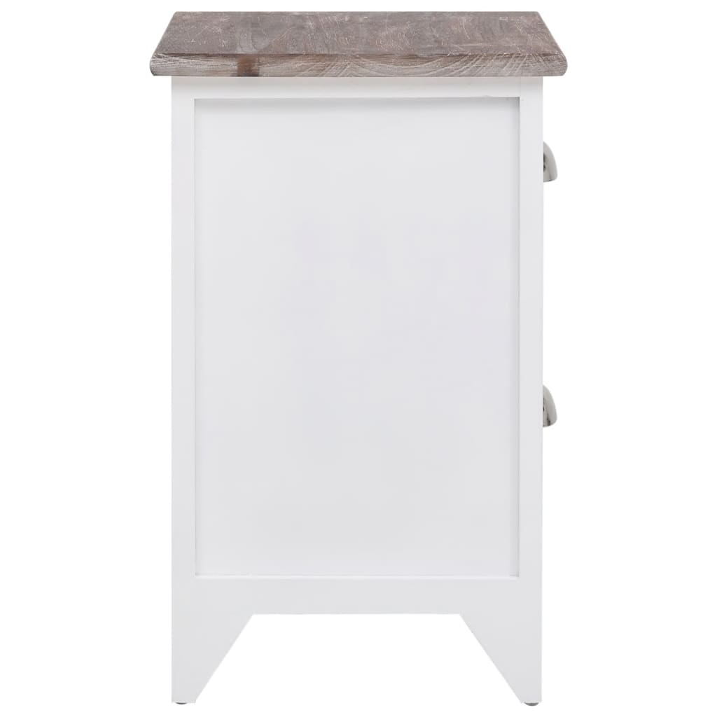 Nightstand 2 pcs with 2 Drawers Brown and White - Newstart Furniture