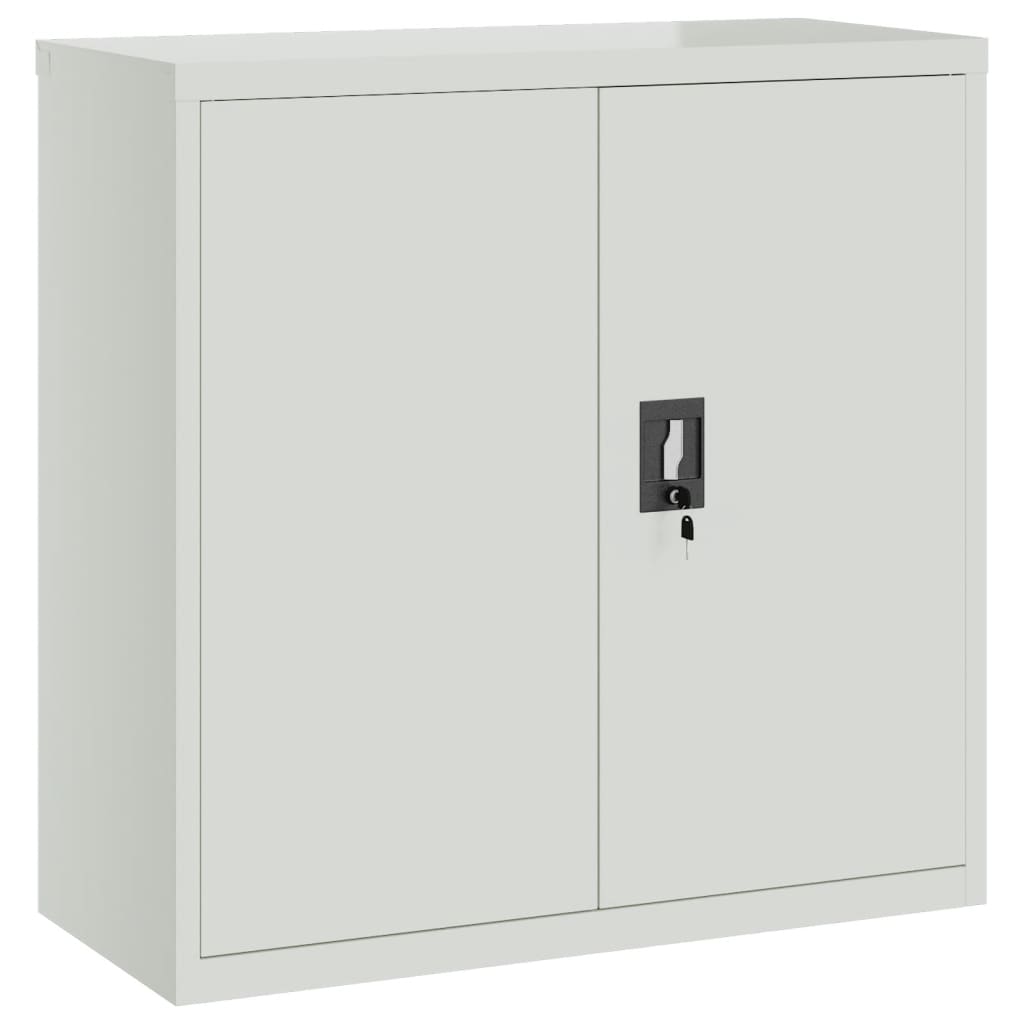 Office Cabinet with 2 Doors Grey 90 cm Steel - Newstart Furniture