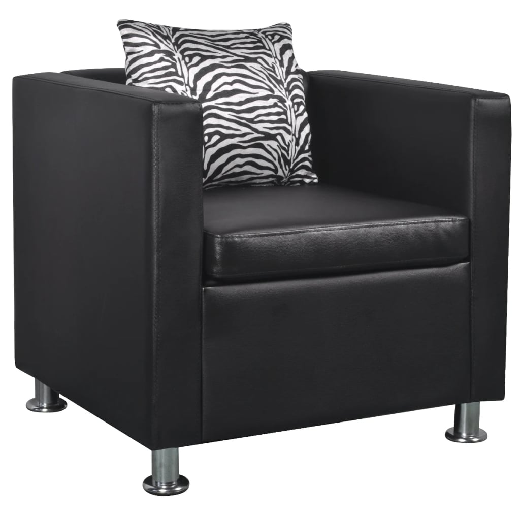 Armchair Black Faux Leather - Newstart Furniture