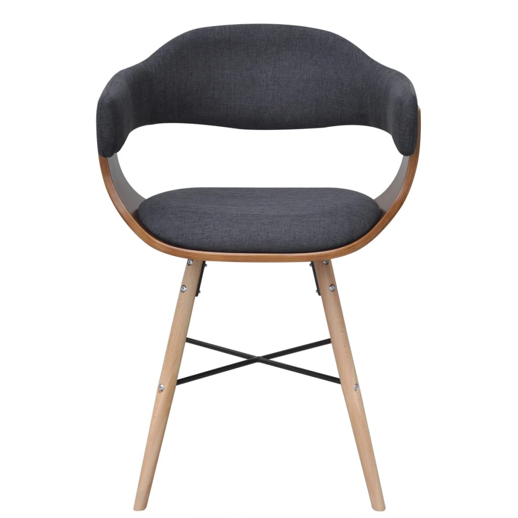 Dining Chairs 4 pcs Dark Grey Bent Wood and Fabric - Newstart Furniture