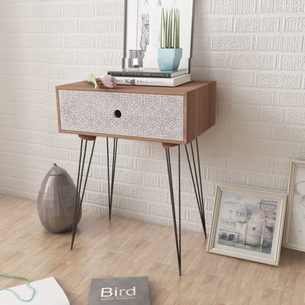 Nightstand with 1 Drawer Rectangular Brown - Newstart Furniture