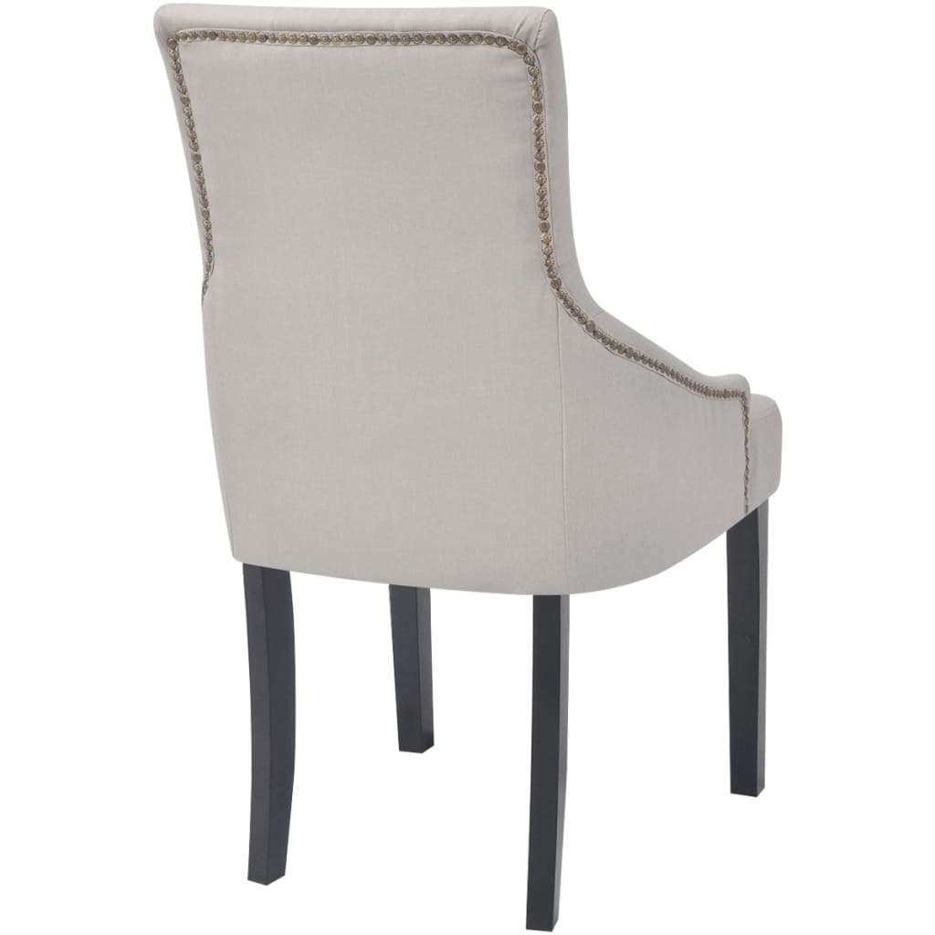 Dining Chairs 2 pcs Cream Grey Fabric - Newstart Furniture