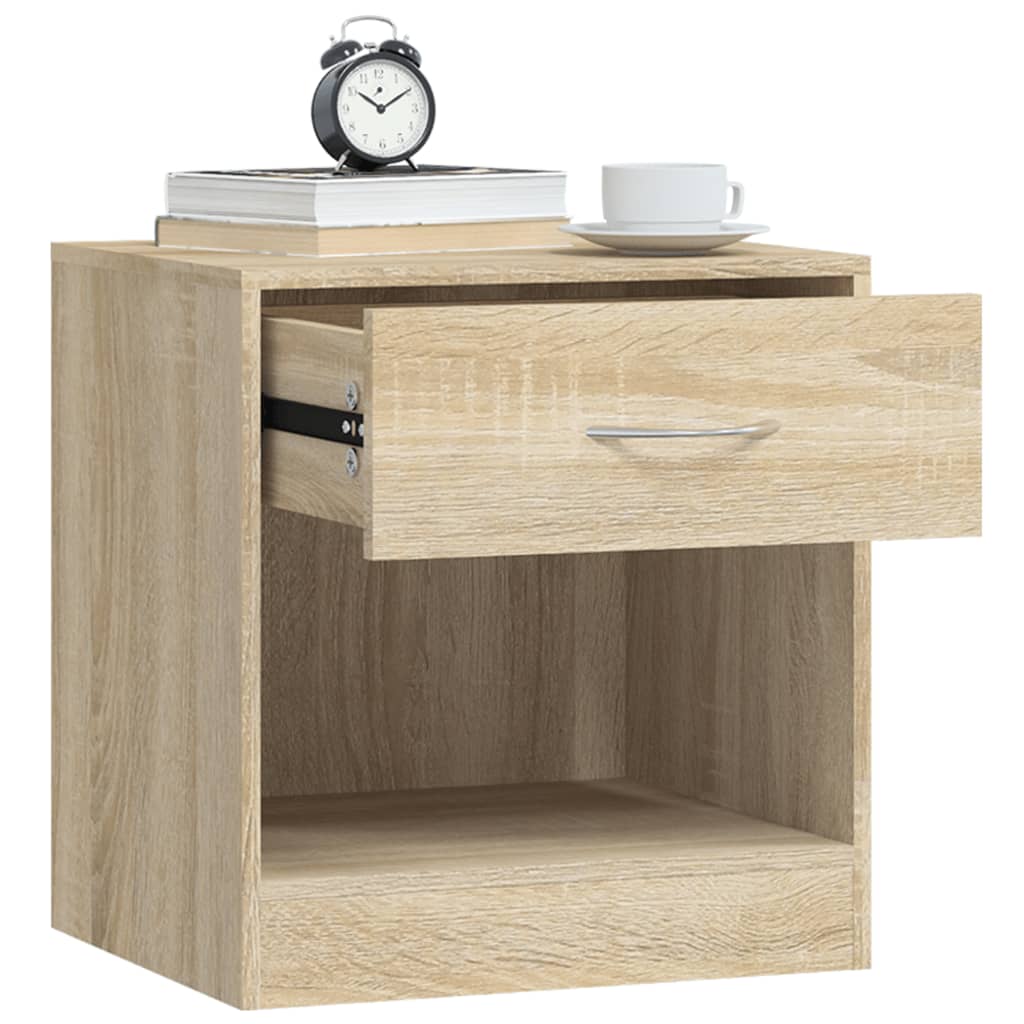 Nightstand 2 pcs with Drawer Oak Colour - Newstart Furniture
