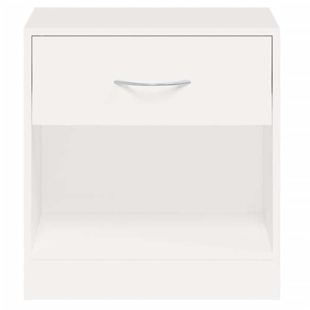 Nightstand 2 pcs with Drawer White - Newstart Furniture