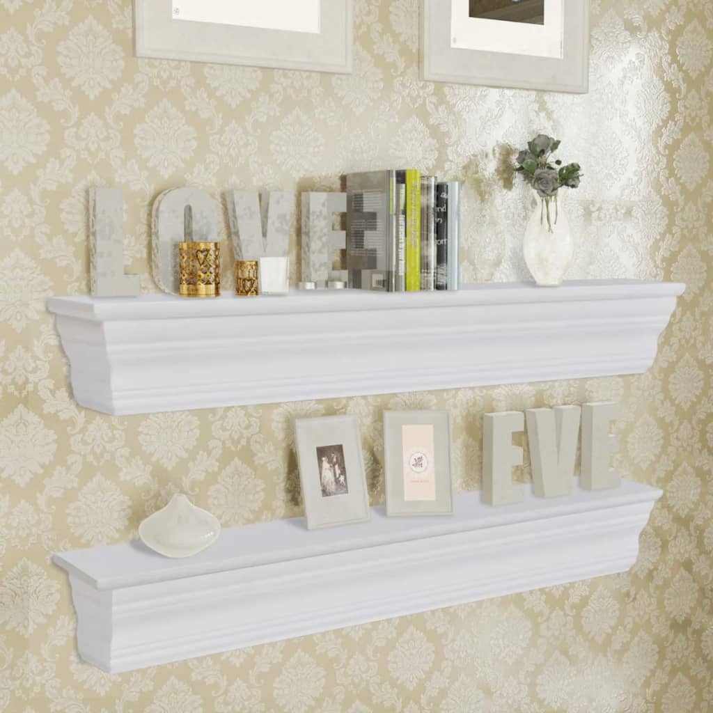 Wall Shelves "Aaliyah" 2 pcs White - Newstart Furniture