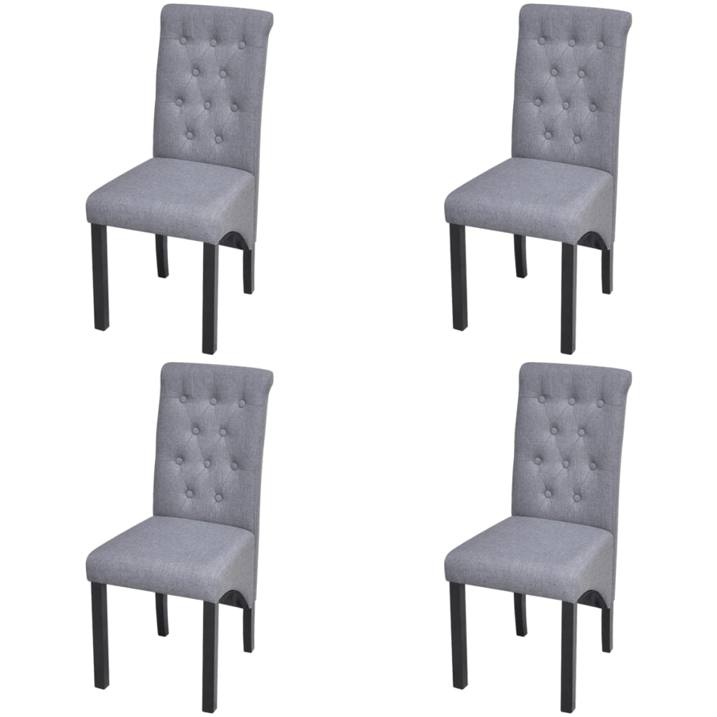 Dining Chairs 4 pcs Light Grey Fabric - Newstart Furniture