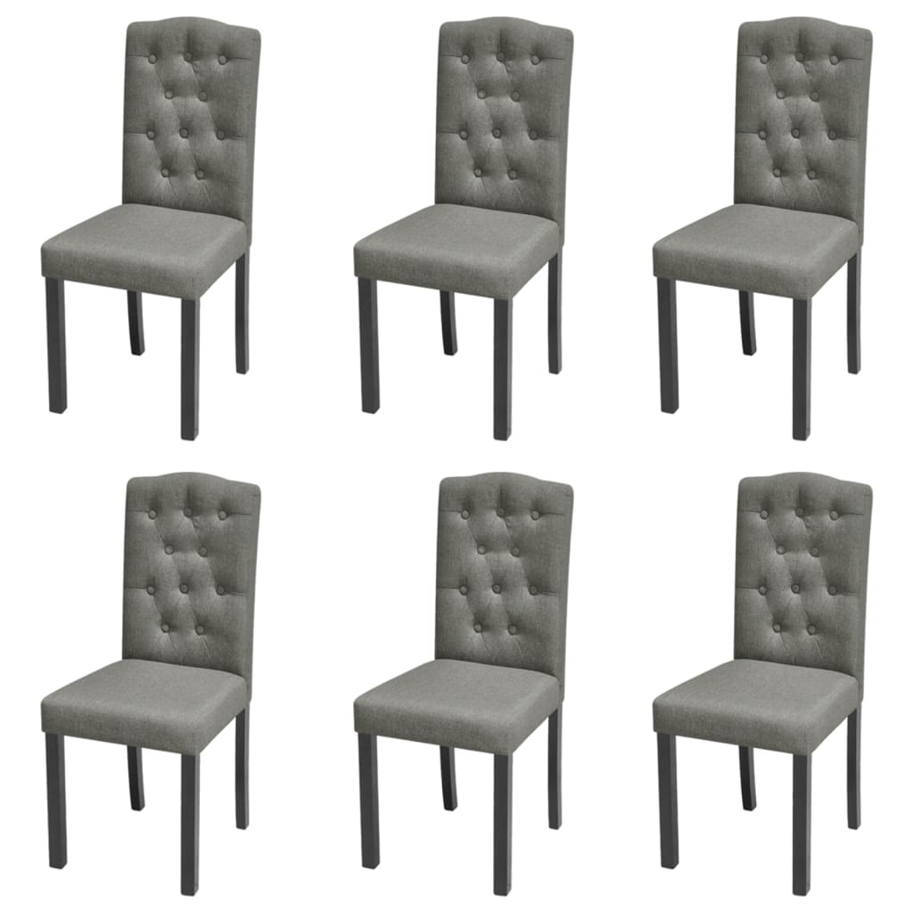 Dining Chairs 6 pcs Grey Fabric - Newstart Furniture