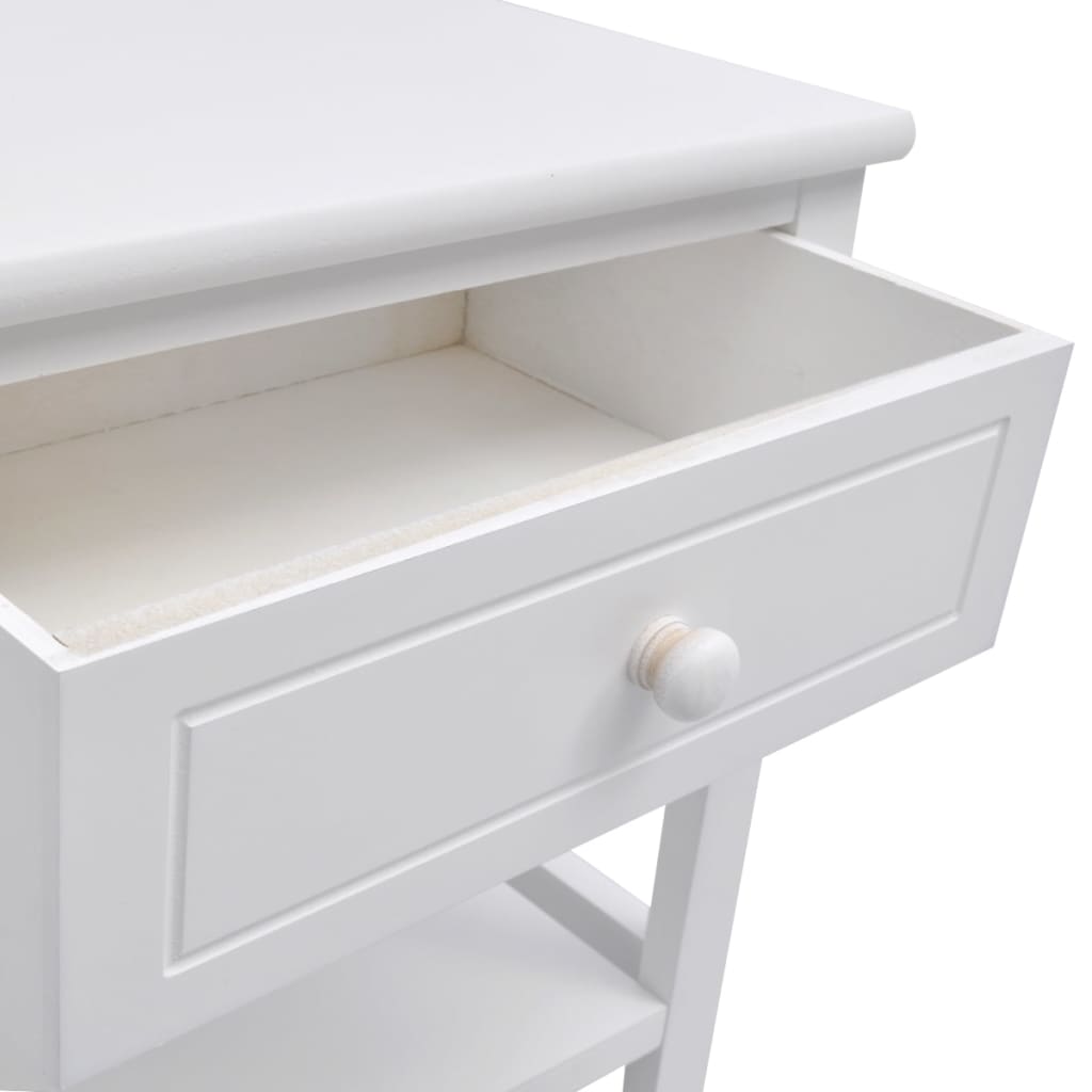 Bedside Cabinet Wood White - Newstart Furniture