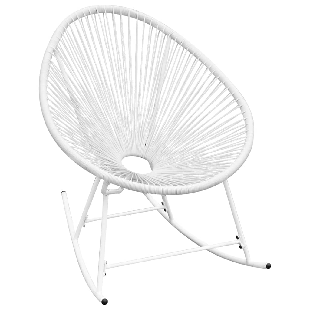 Outdoor Rocking Chair White Poly Rattan - Newstart Furniture