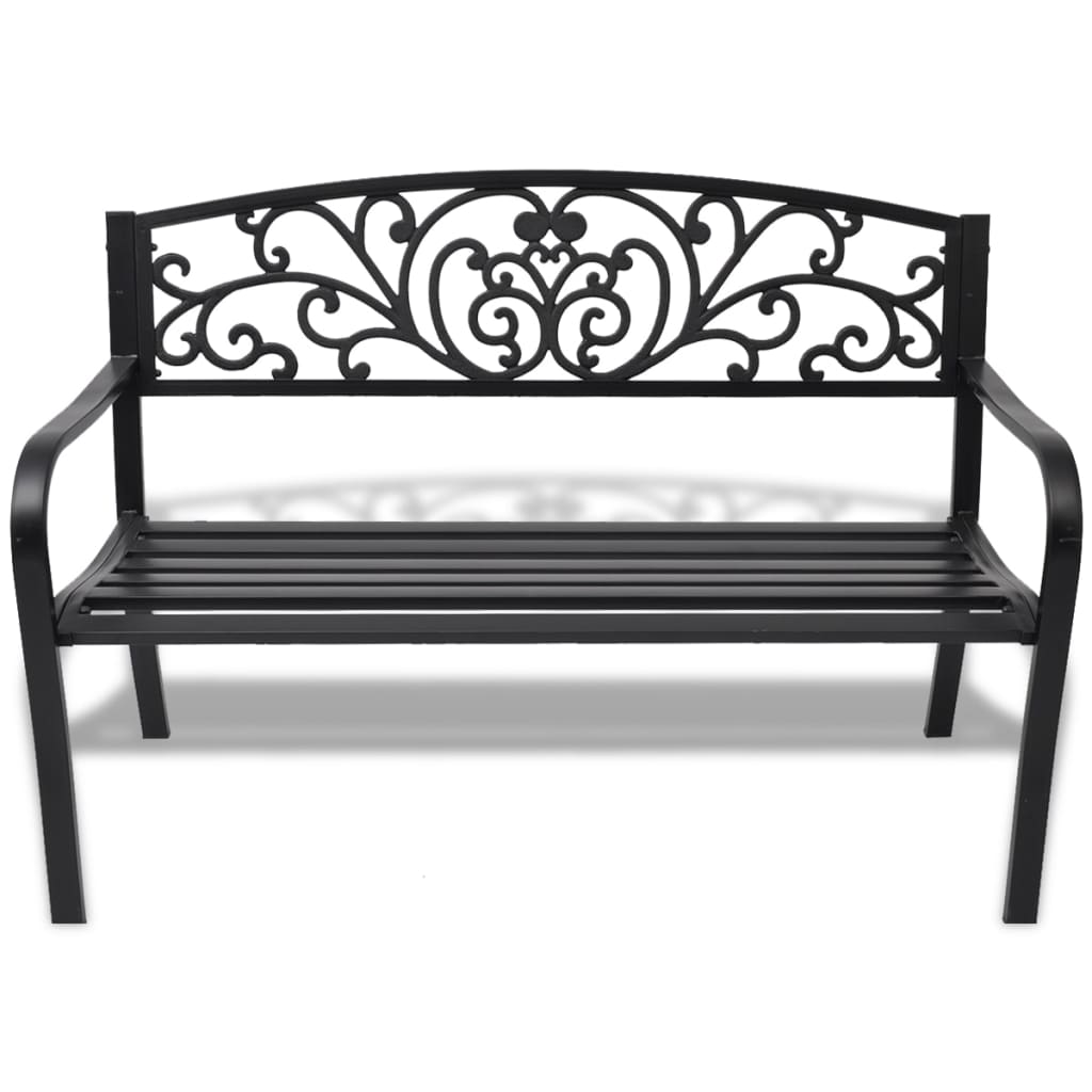 Garden Bench 127 cm Cast Iron Black - Newstart Furniture