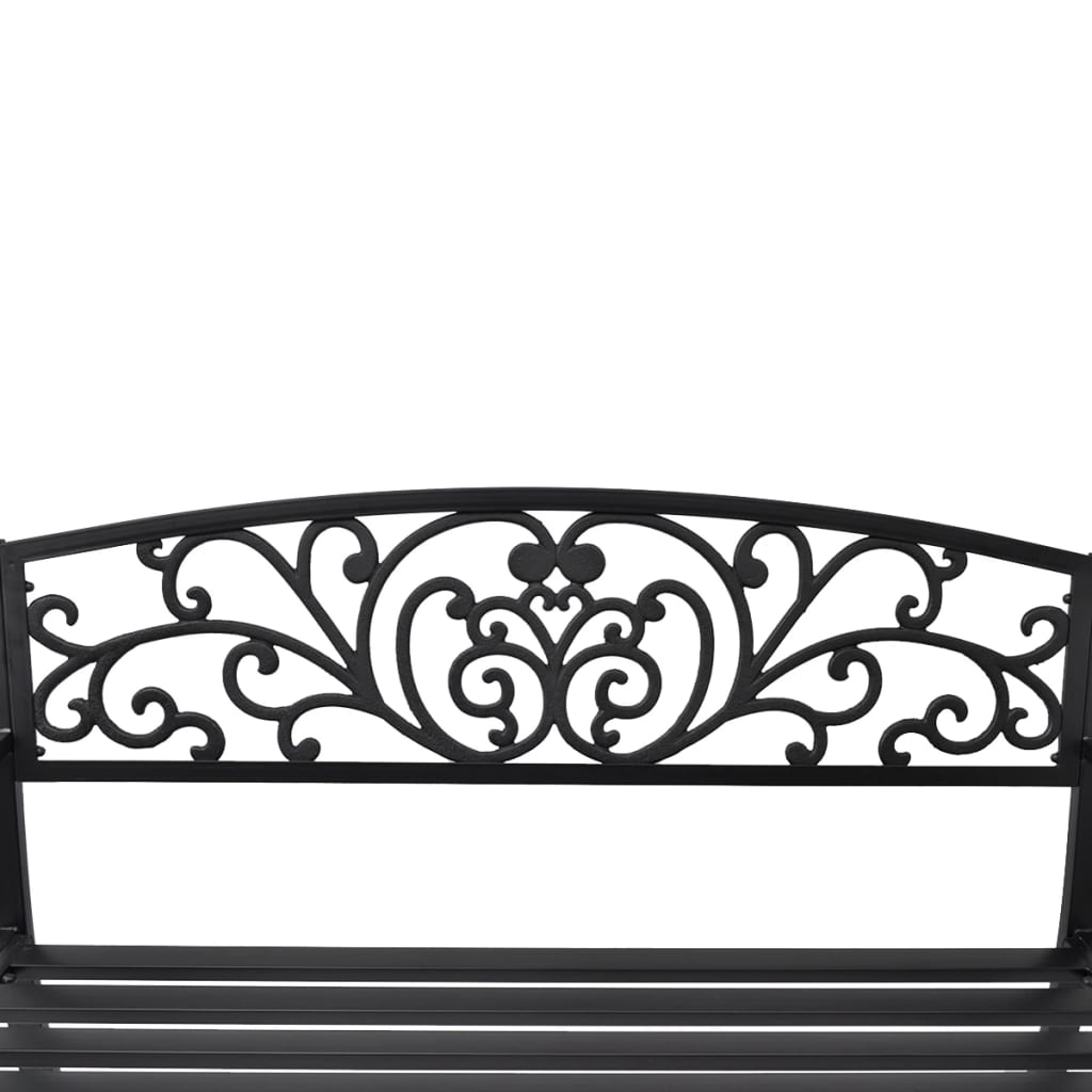 Garden Bench 127 cm Cast Iron Black - Newstart Furniture