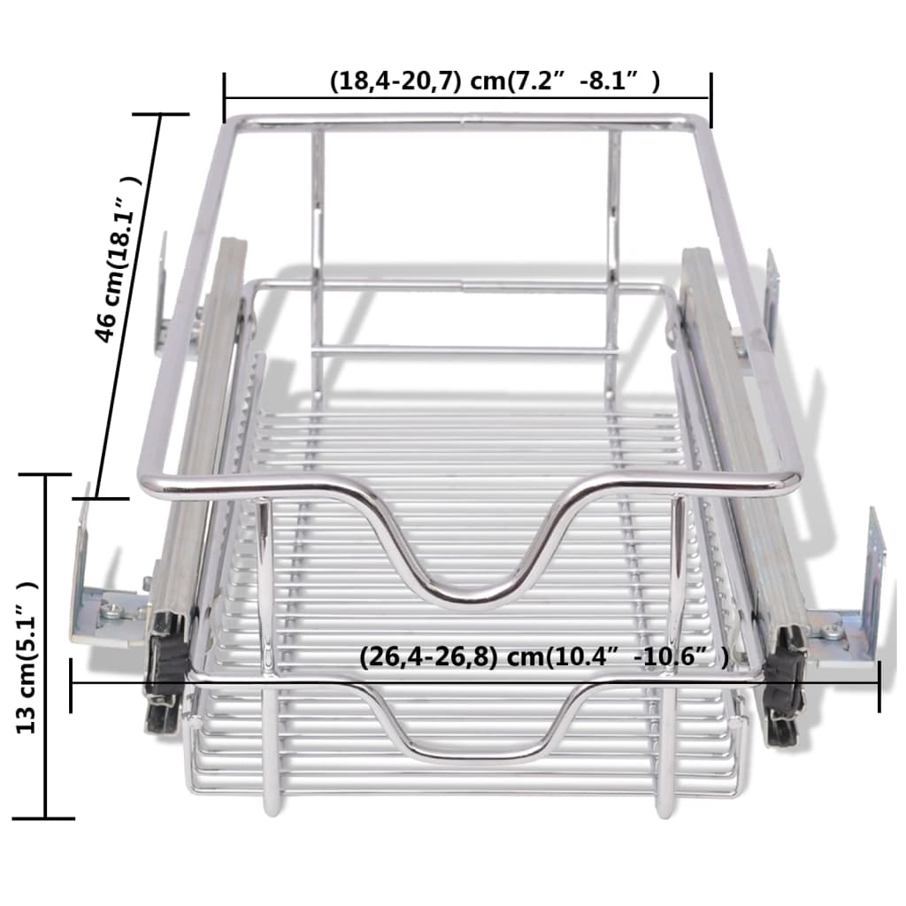 Pull-Out Wire Baskets 2 pcs Silver 300 mm - Newstart Furniture
