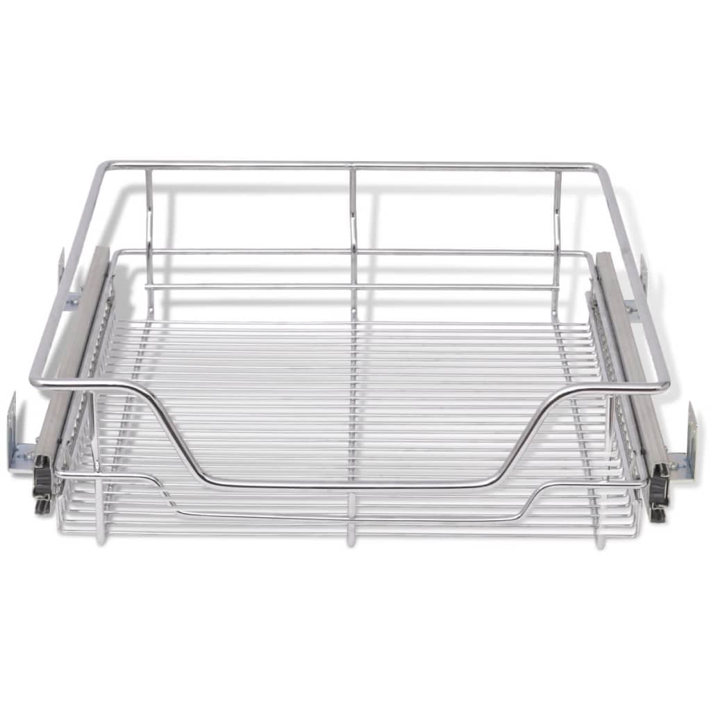 Pull-Out Wire Baskets 2 pcs Silver 500 mm - Newstart Furniture