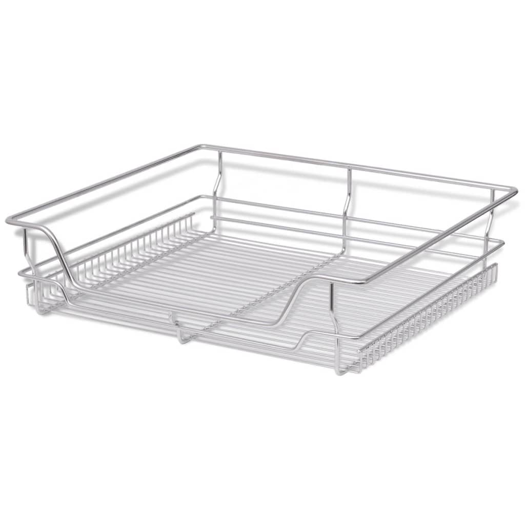 Pull-Out Wire Baskets 2 pcs Silver 600 mm - Newstart Furniture