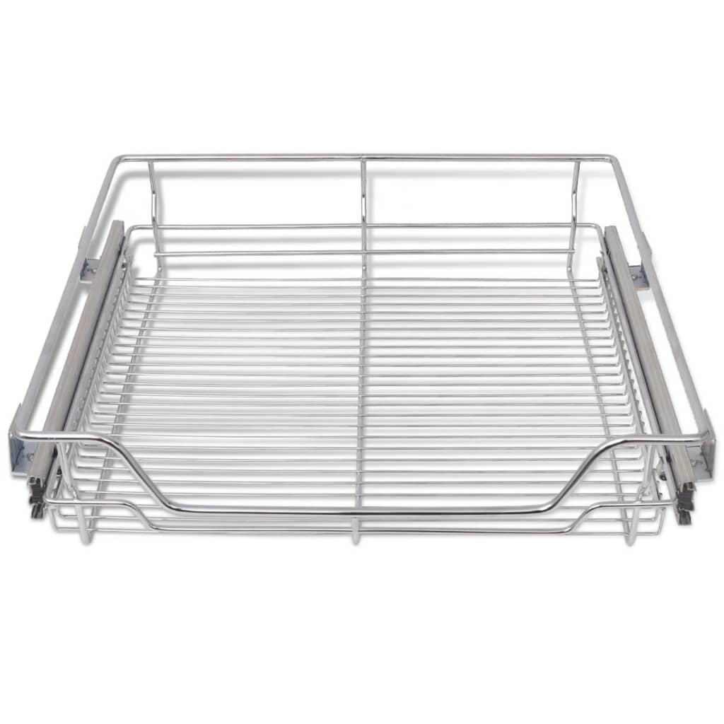 Pull-Out Wire Baskets 2 pcs Silver 600 mm - Newstart Furniture