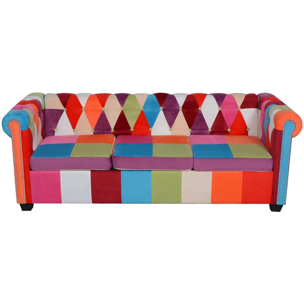 Chesterfield Sofa 3-Seater Fabric - Newstart Furniture