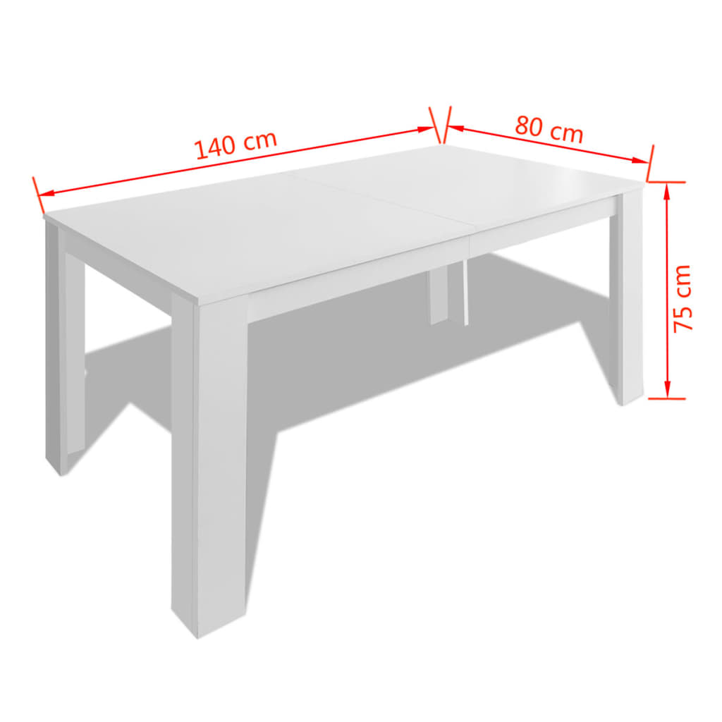 Dining Table 140x80x75 cm White - Newstart Furniture