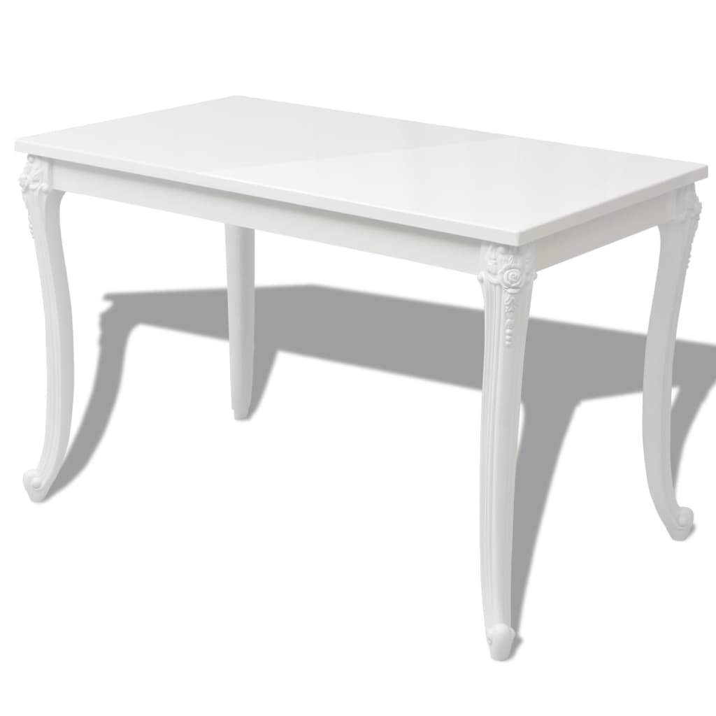 Dining Table 116x66x76 cm High Gloss White - Newstart Furniture