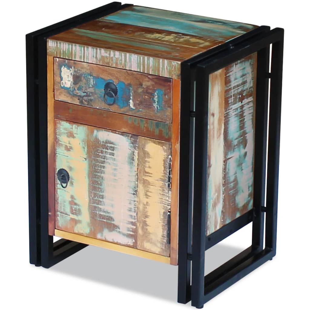 Bedside Cabinet Solid Reclaimed Wood - Newstart Furniture