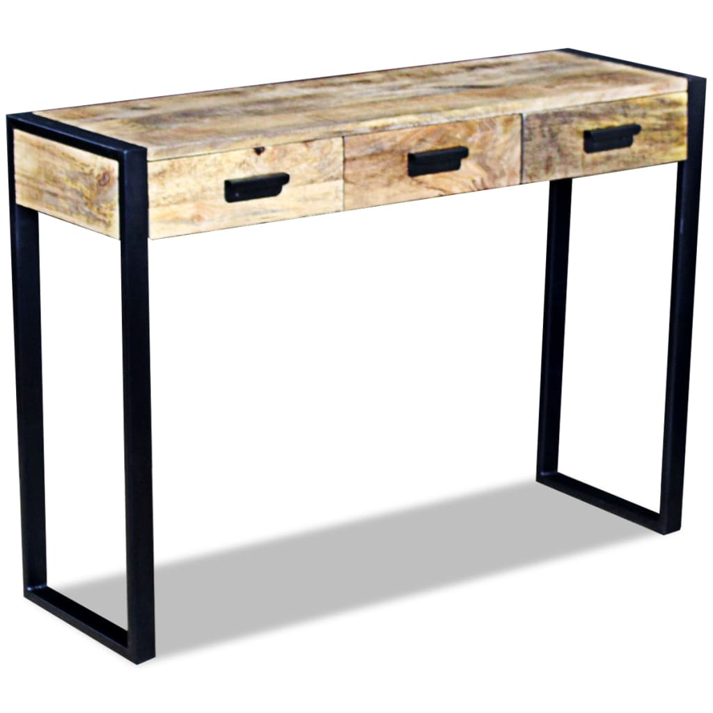 Console Table with 3 Drawers Solid Mango Wood 110x35x78 cm - Newstart Furniture