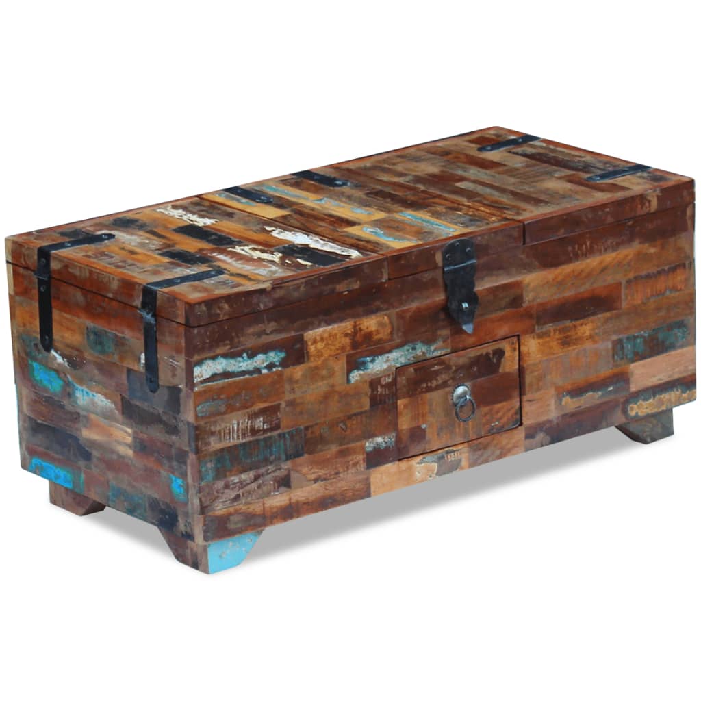 Coffee Table Box Chest Solid Reclaimed Wood 80x40x35 cm - Newstart Furniture