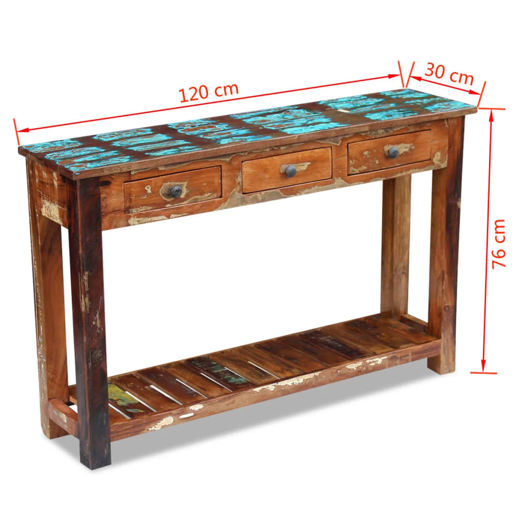 Console Table Solid Reclaimed Wood 120x30x76 cm - Newstart Furniture