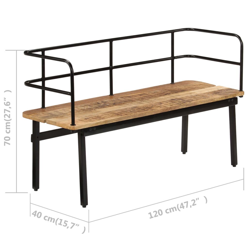 Bench 120x40x70 cm Solid Mango Wood - Newstart Furniture
