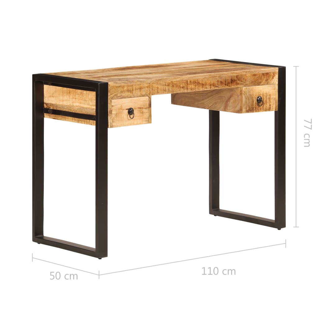 Desk with 2 Drawers 110x50x77 cm Solid Mango Wood - Newstart Furniture