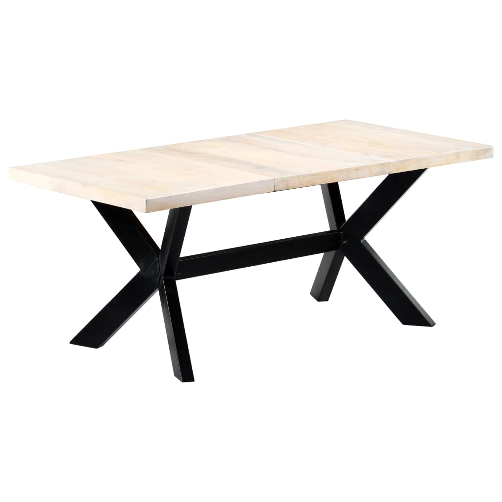 Dining Table White 180x90x75 cm Solid Mango Wood - Newstart Furniture