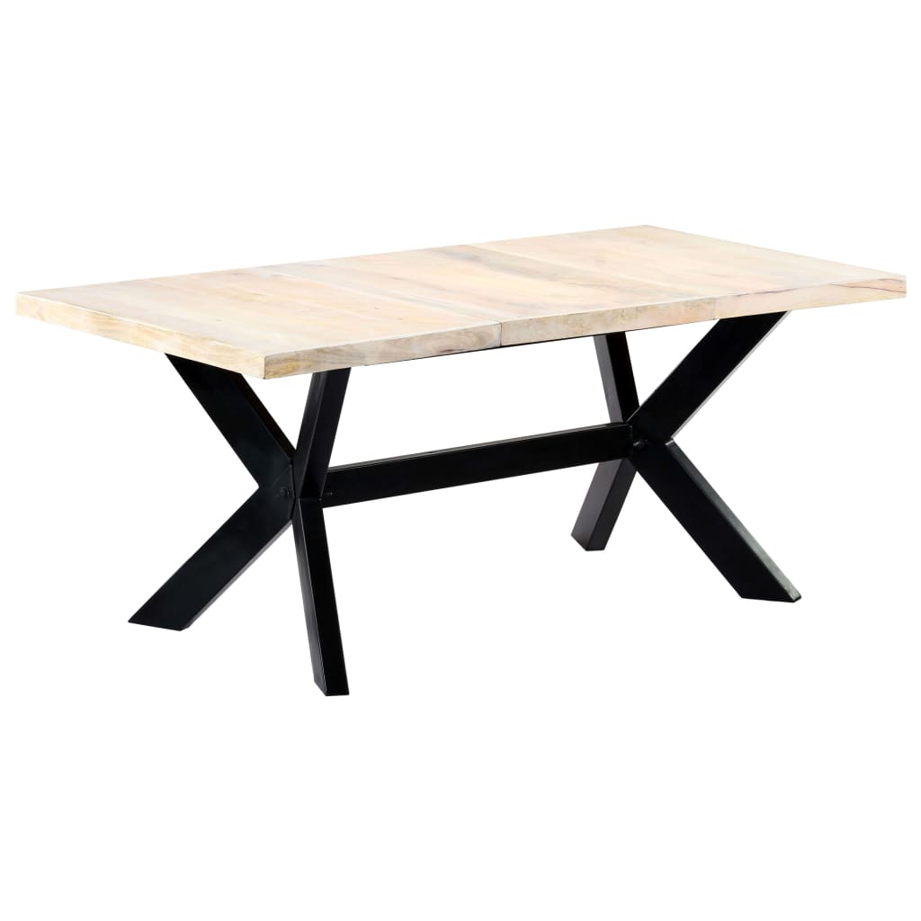 Dining Table White 180x90x75 cm Solid Mango Wood - Newstart Furniture
