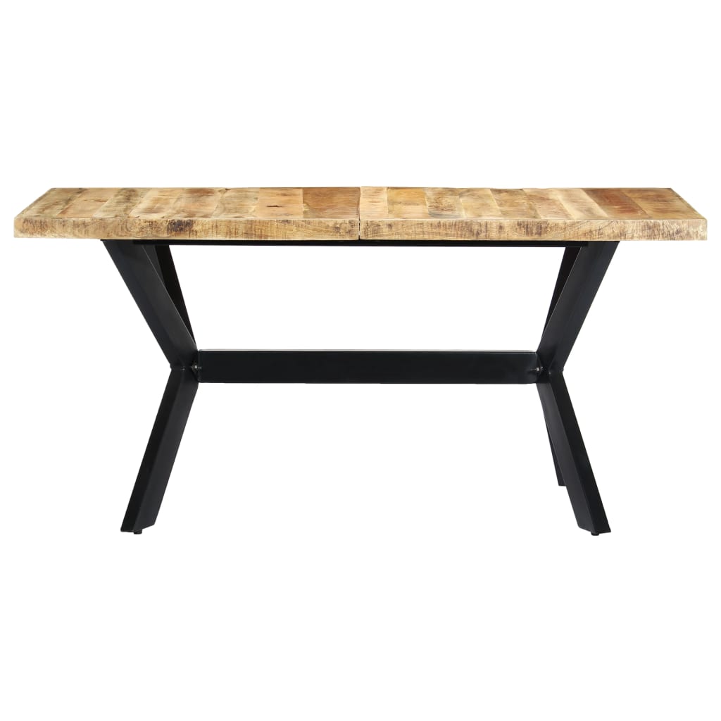 Dining Table 160x80x75 cm Solid Rough Mango Wood - Newstart Furniture