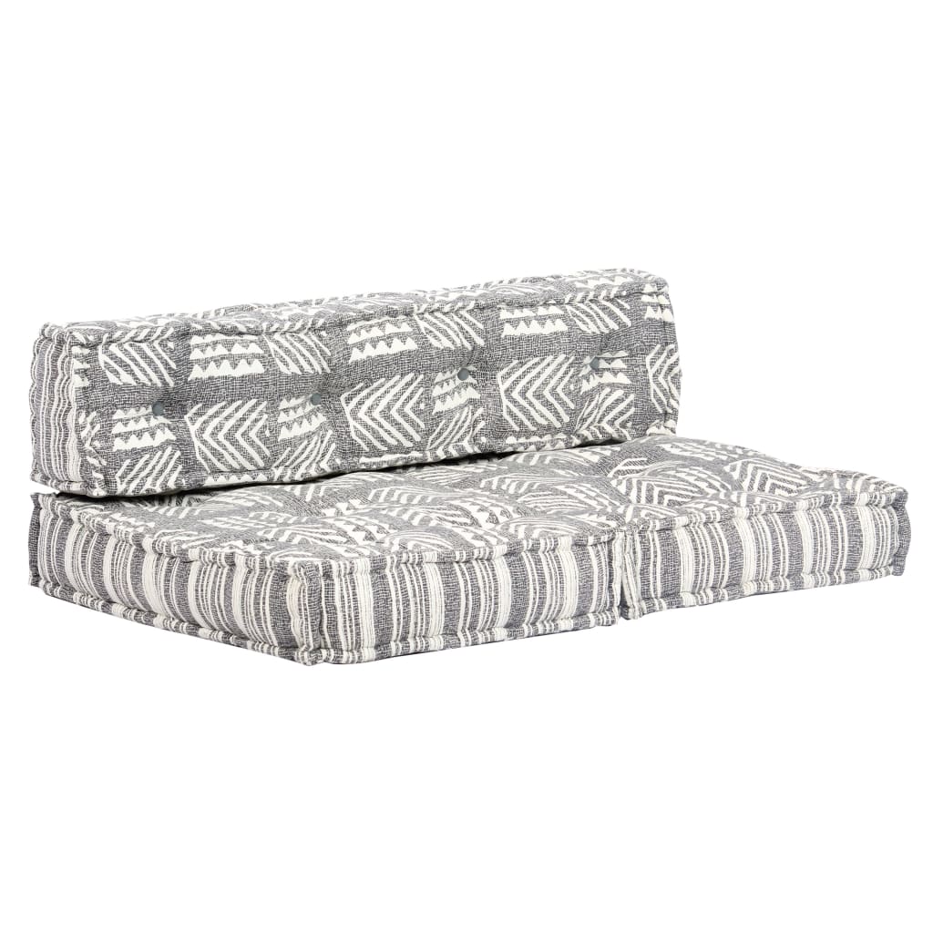 Pouffe Grey Stripe Fabric - Newstart Furniture