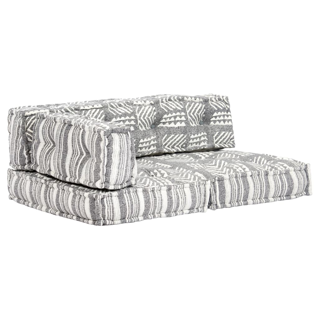 Pouffe Grey Stripe Fabric - Newstart Furniture