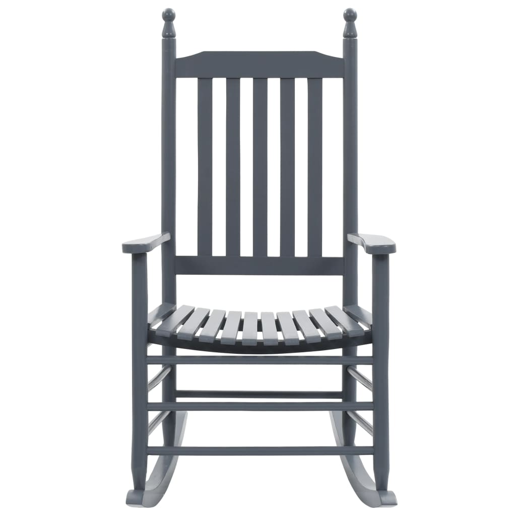 Rocking Chair with Curved Seat Grey Poplar Wood - Newstart Furniture