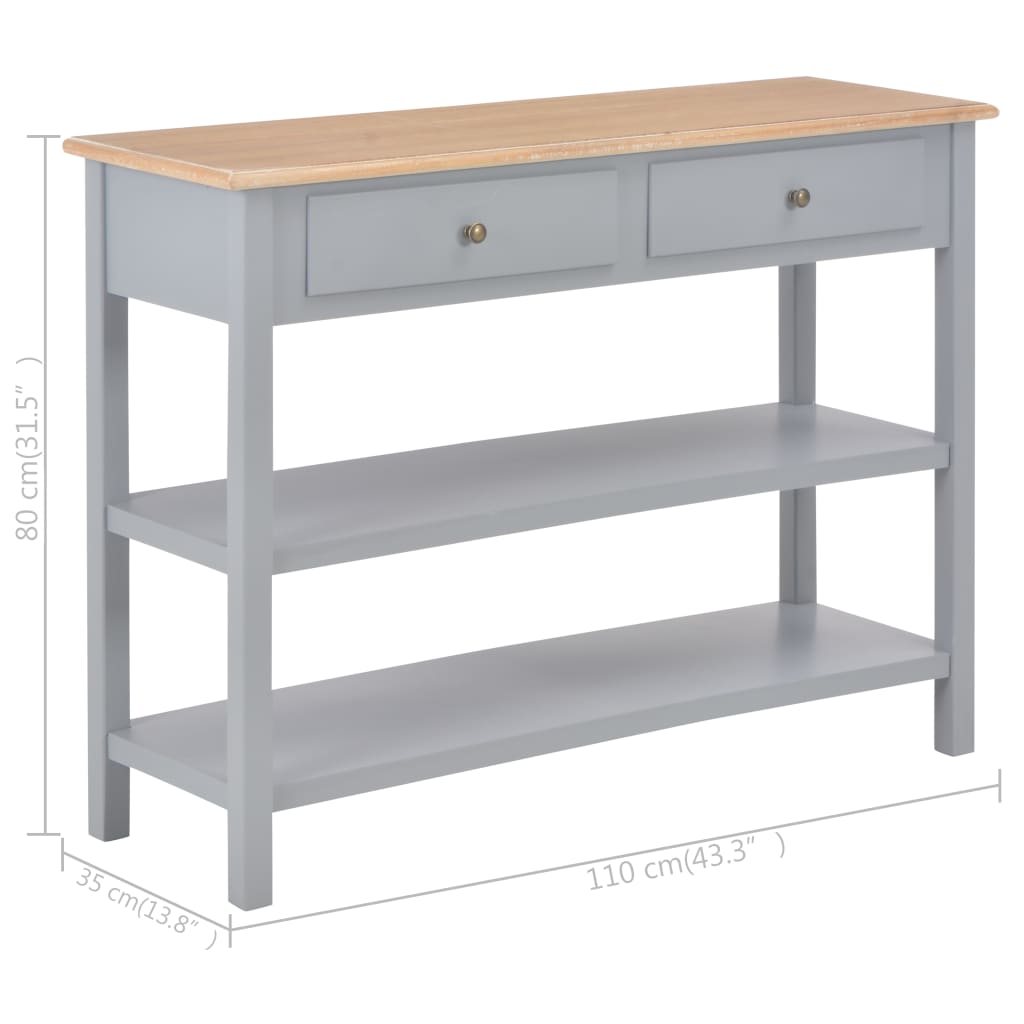 Sideboard Grey 110x35x80 cm MDF - Newstart Furniture