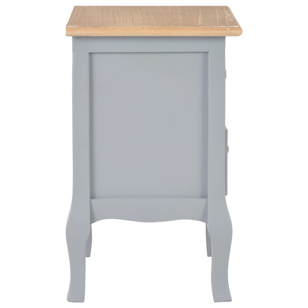 Bedside Cabinets 2 pcs Grey 35x30x49 cm MDF - Newstart Furniture