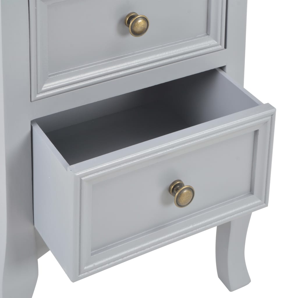 Bedside Cabinets 2 pcs Grey 35x30x49 cm MDF - Newstart Furniture