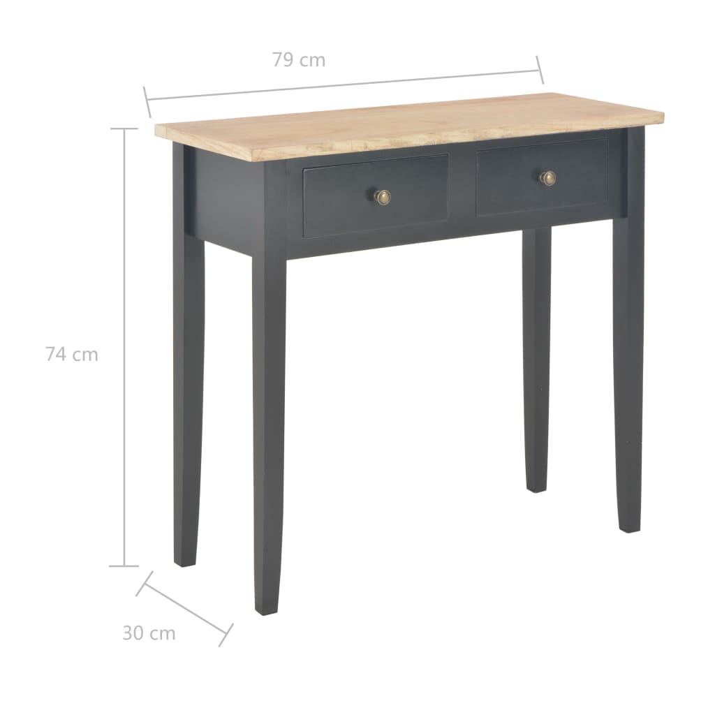 Dressing Console Table Black 79x30x74 cm Wood - Newstart Furniture