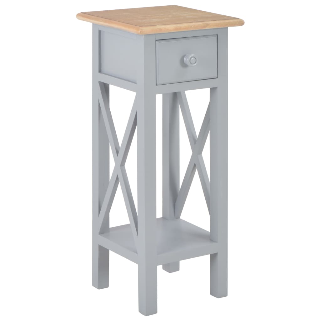 Side Table Grey 27x27x65.5 cm Wood - Newstart Furniture