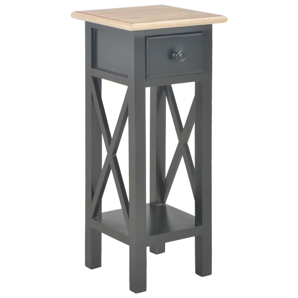 Side Table Black 27x27x65.5 cm Wood - Newstart Furniture