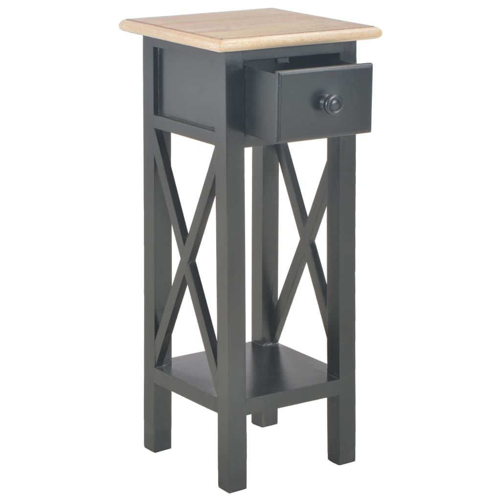 Side Table Black 27x27x65.5 cm Wood - Newstart Furniture
