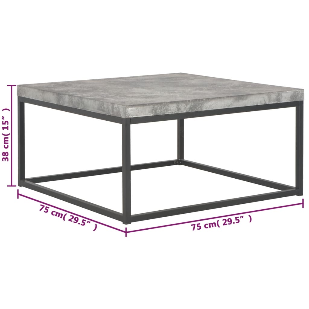 Coffee Table 75x75x38 cm Concrete Look - Newstart Furniture