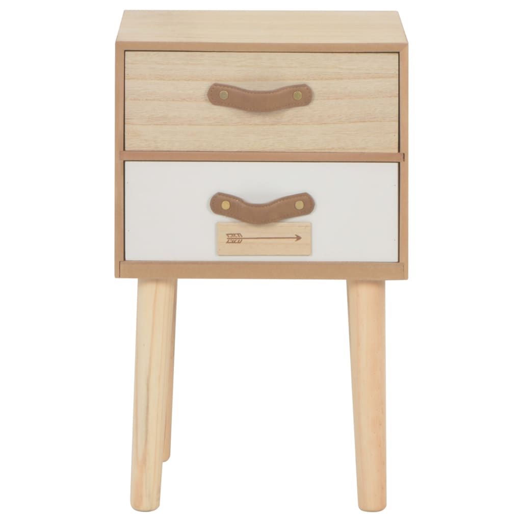 Bedside Cabinet with 2 Drawers 30x25x49.5 cm Solid Pinewood - Newstart Furniture