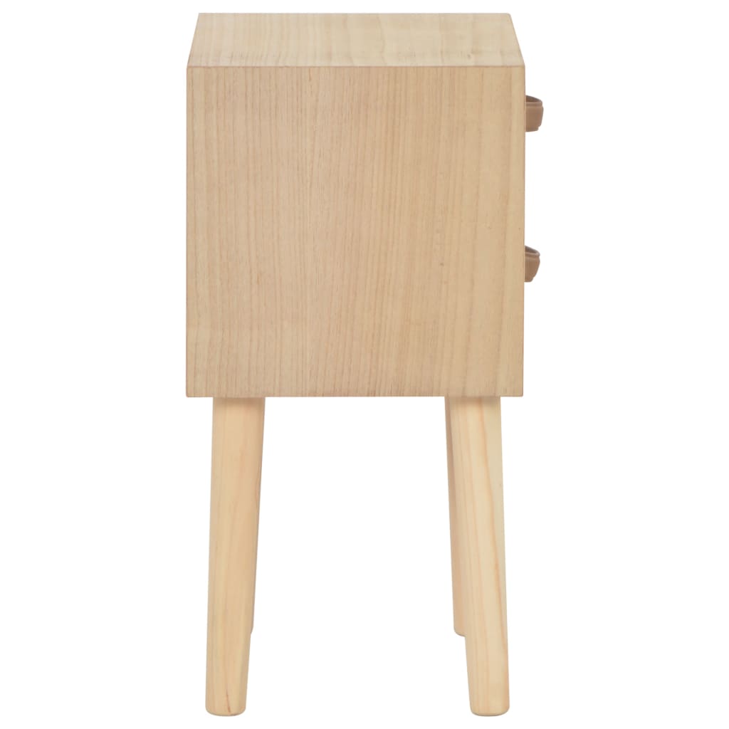 Bedside Cabinet with 2 Drawers 30x25x49.5 cm Solid Pinewood - Newstart Furniture