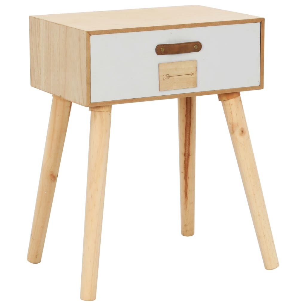 Bedside Table with a Drawer 44x30x58.5 cm Solid Pinewood - Newstart Furniture