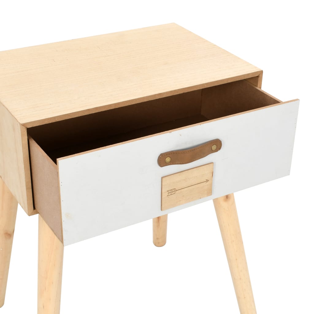 Bedside Table with a Drawer 44x30x58.5 cm Solid Pinewood - Newstart Furniture