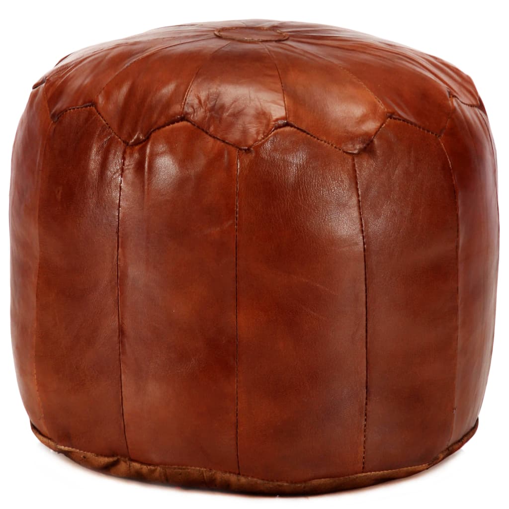 Pouffe Tan 40x35 cm Genuine Goat Leather - Newstart Furniture