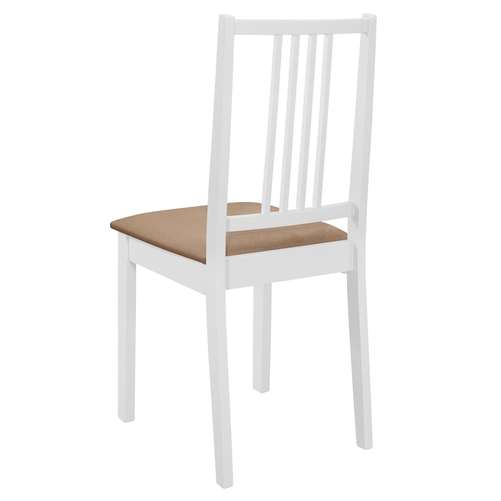 Dining Chairs with Cushions 2 pcs White Solid Wood - Newstart Furniture