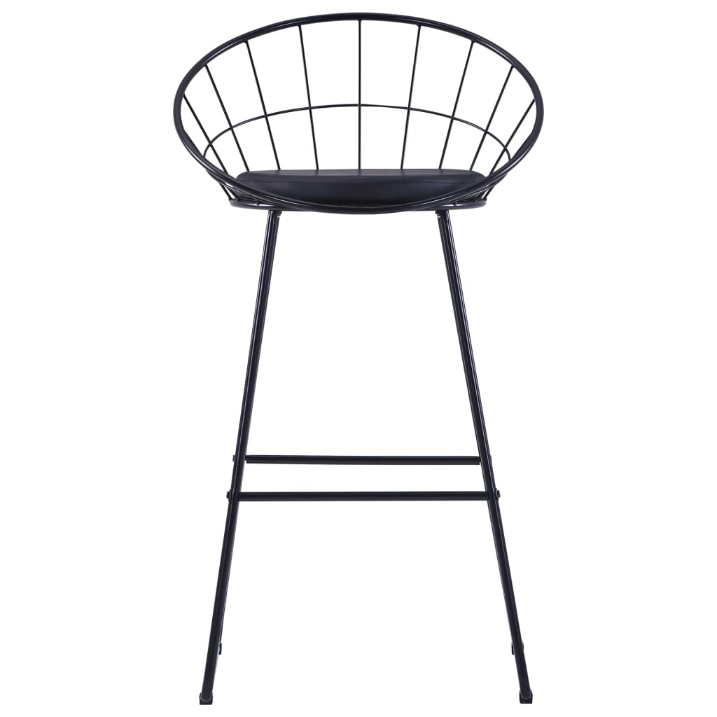 Bar Chairs 2 pcs Black Faux Leather - Newstart Furniture
