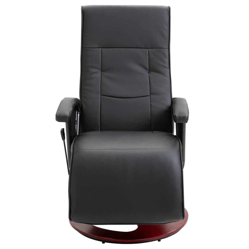 Swivel TV Armchair Black Faux Leather - Newstart Furniture